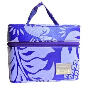 Vintage Roxy Train case makeup case purple tropical print